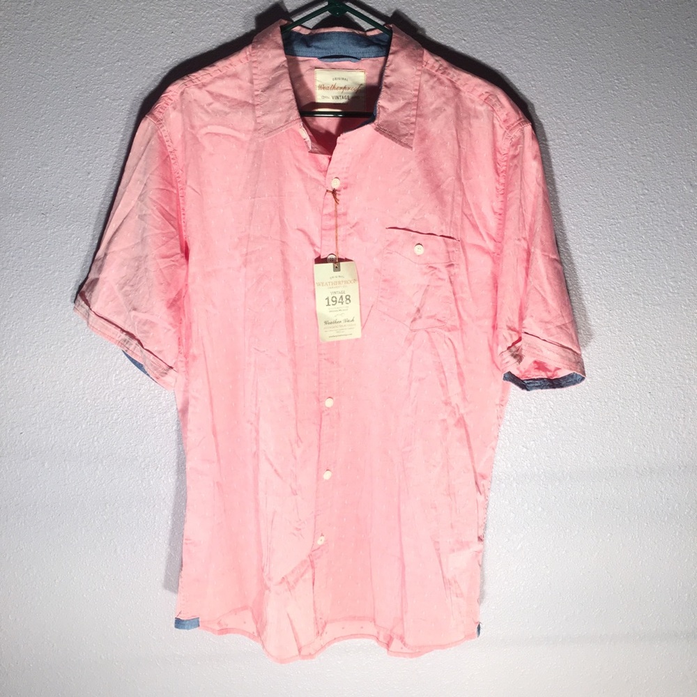 Vintage Weatherproof 1948 Men XL Casual Pink Shirt